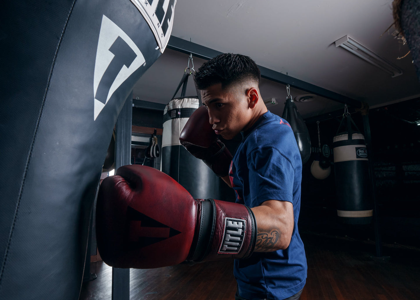 Boxing Blood Red Leather Training Boxing Gloves